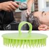 Håndholdt Silikon Hodebunn Sjampo Massasjebørste Vaskekam Hode Meridian Massasjekam Grønn