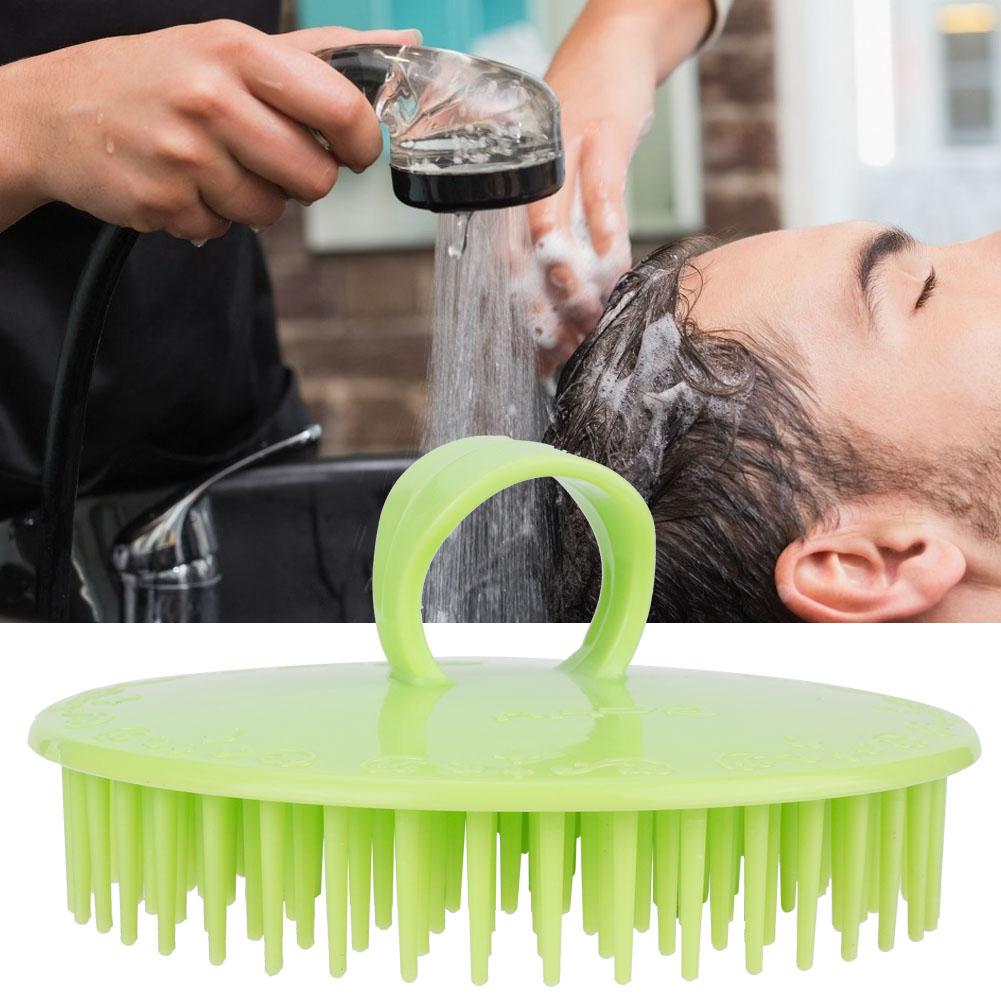 Håndholdt Silikon Hodebunn Sjampo Massasjebørste Vaskekam Hode Meridian Massasjekam Grønn