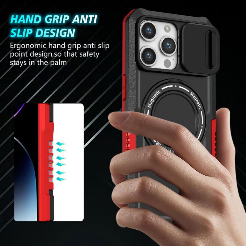 Противоударный чехол для телефона с выдвижными линзами для iPhone 15 Pro Max 14 Plus — фото 6
