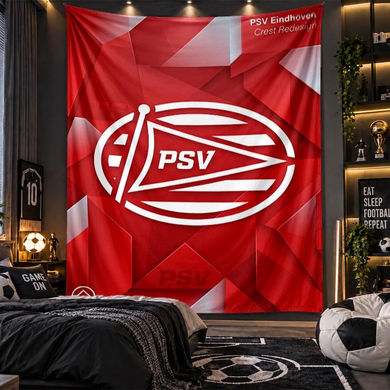 Arazzo da Appendere alla Parete Stampa PSV Eindhoven FC Tessuto per Soggiorno Camera da Letto Decorazione Casa