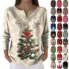 Women's Fashion Long Sleeve Christmas Snowflake Print Top Elegant Casual Top