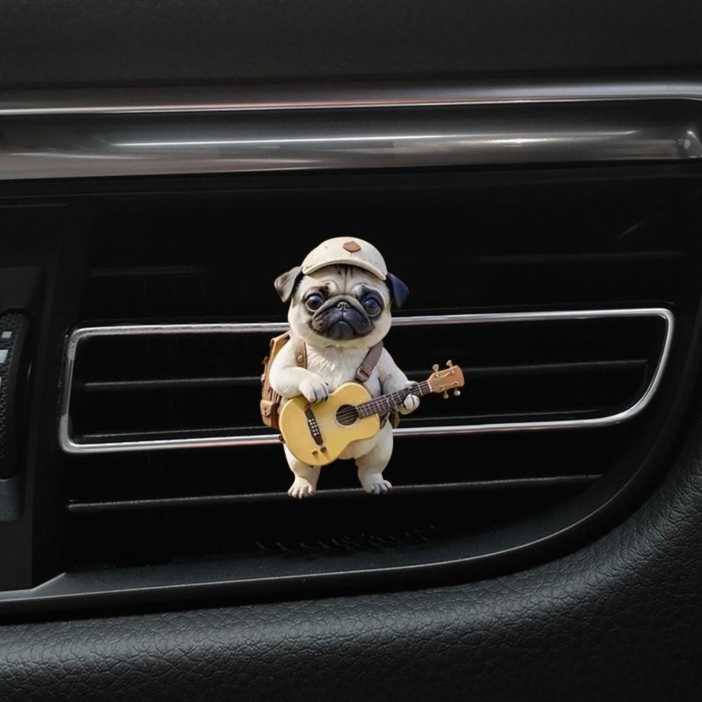 Cute Pug Car Air Freshener Long-Lasting 2D Aromatherapy Diffuser Auto Decoration