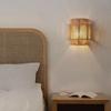 Led Vintage Bamboo Sconce Lamp Hemp Rope Bedroom Bedside Lights Dining Room Living Room Aisle Japanese Rattan Wall Lamp E27