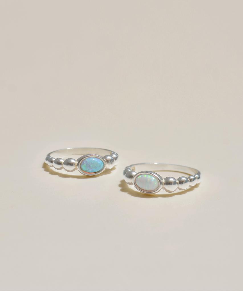 47Bag 925 Silver Birthstone Opal Gemstone Ring Ange