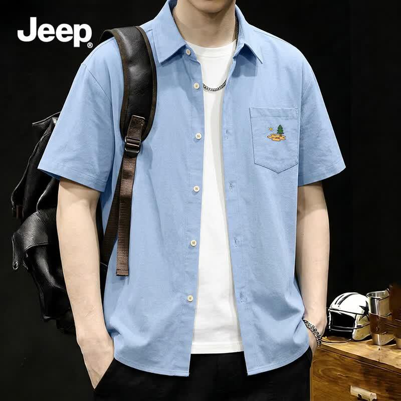 Jeep Men s Ice Silk Casual Short-Sleeve Polo Shirt 5XL