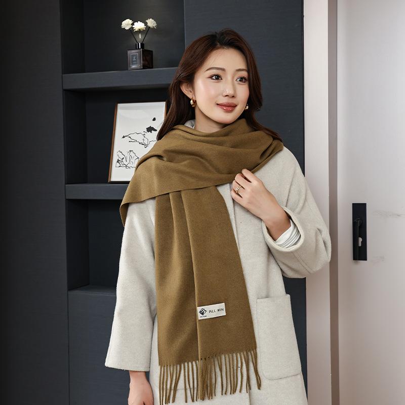 Wool autumn and winter warm scarf warm color scarf solid color simple and versatile gift fashion