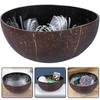 Coconut Bowl Nuts Holder Candy Container Shell Jewelry Storage Bamboo Wooden Office Fruit Snacks