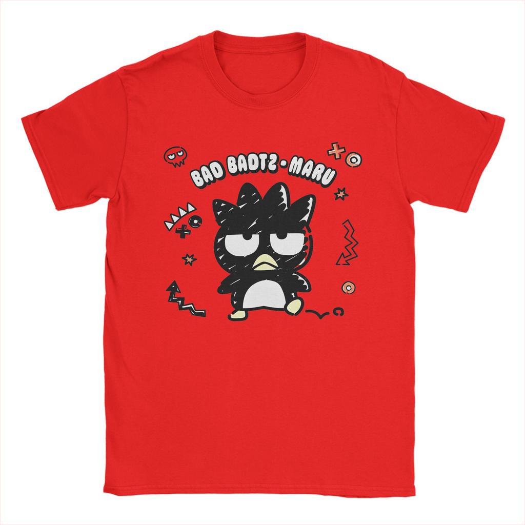 T-shirt da Uomo Anime Bad Badtz Maru Maglietta Casual a Manica Corta Girocollo 100% Cotone Taglie Forti