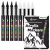 8Pcs Black And White Acrylic Paint Markers, Large Ink Capacity Marker, Ideal For Illustration Sketching/Wood/Rock Painting