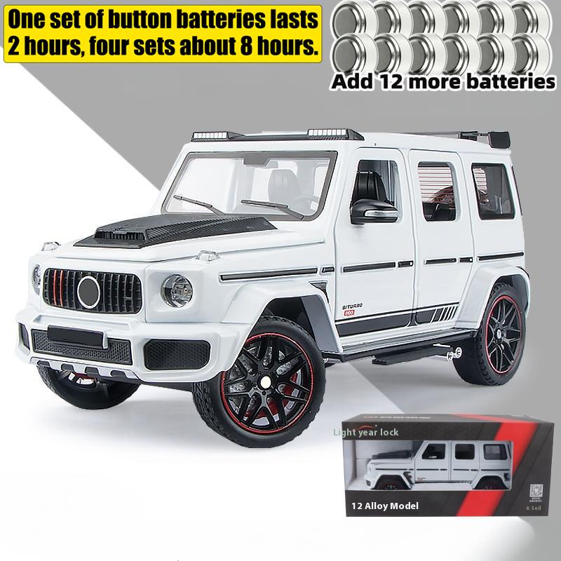 1:24 Mercedes Benz G800 Terräng-SUV Diecast Modell Legering Metallbil DIY Skrivbordsdisplayer Hem Trendiga Leksaker Prydnader Ljud & Ljus