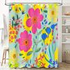 Floral Shower Curtain Botanical Pattern Waterproof Bathroom Decor Nature Theme Fabric Backdrop Artistic Design Home Textile