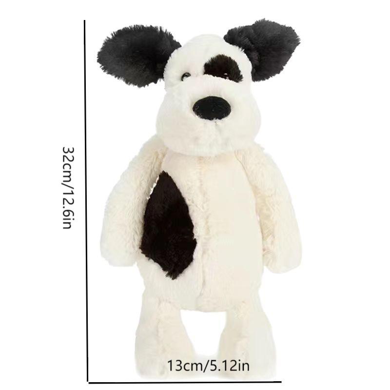 Cute Black White Plush Puppy Pencil Case Cartoon Portable Cosmetic Bag Pencil Bag Storage Bag Stationery Pouch Student Gifts