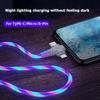 Cablu USB luminos 3 în 1, pentru smartphone Cablu de încărcare LED USB la mini USB/C-tip/cablu de încărcare rapidă cu 8 pini pentru iPhone pentru Samsung pentru XIAOMI ONEPLUS