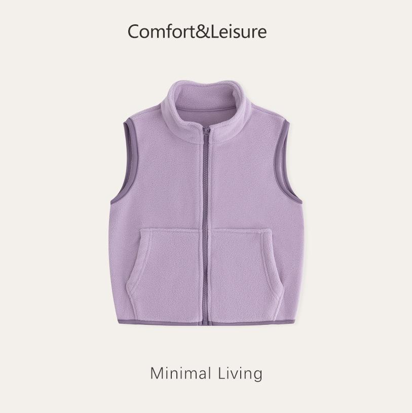 Class A Fleece Kids' Sleeveless Vest for Boys & Girls - Thickened Plus Velvet