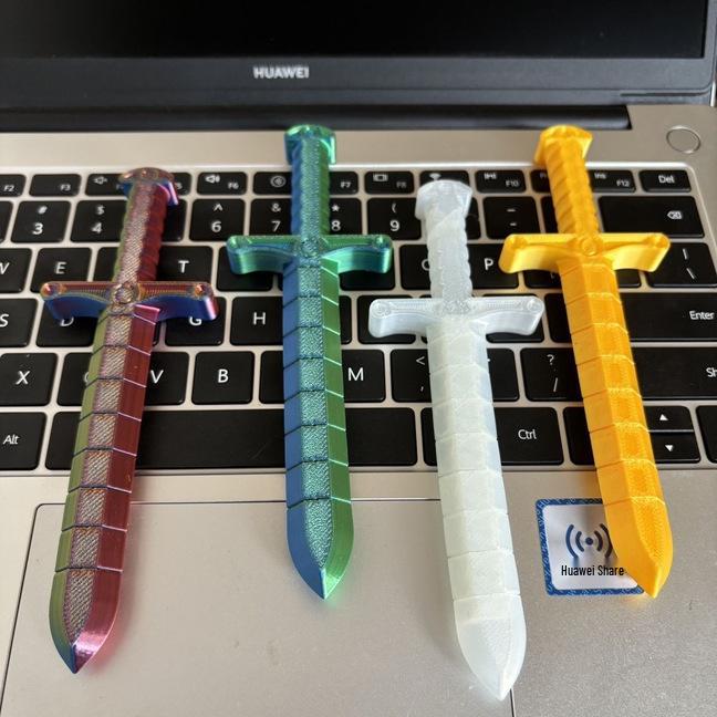 Deformable 3D Printed Sword Whip Toy - Stretchable, Flexible, and Ideal for Stress Relief
