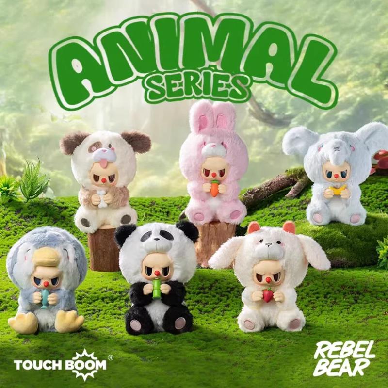 New Rebel Bear Animal Series Vinyl Plush Blind Box Cute Pendant Keychain Collectible Gift For Anime Fans