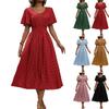 Dress For Women Long Boho Beach Dress Elegant Maxi Dress V-Neck Short Sleeve Dress With Pockets