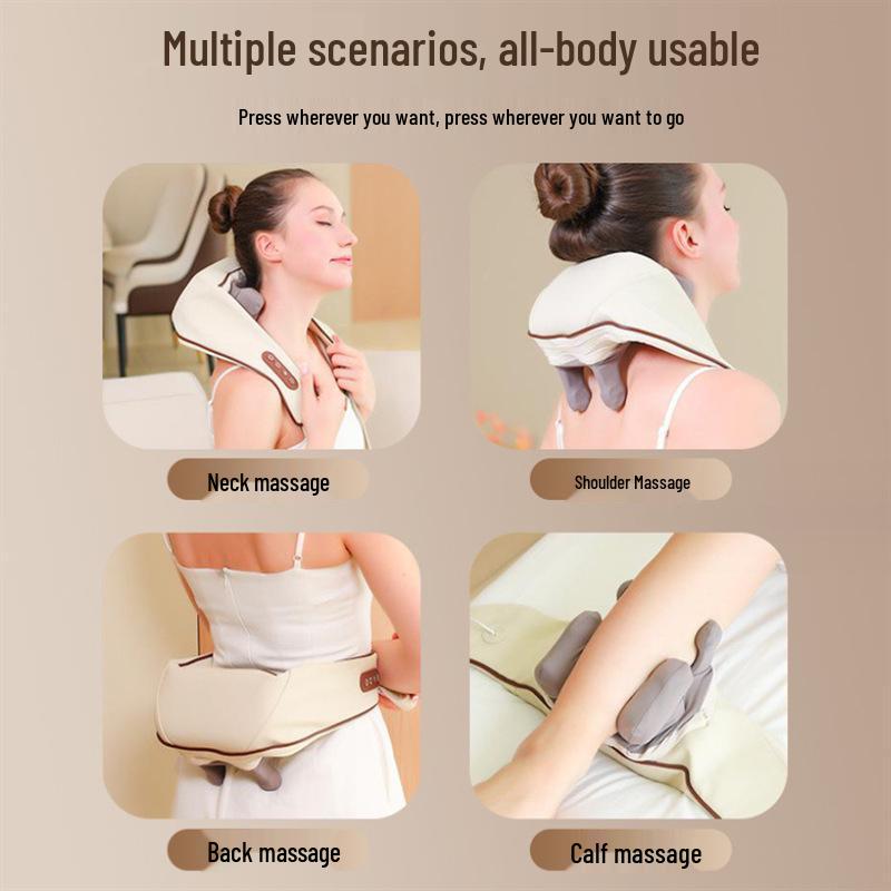 Trapezius & Cervical Massager: Multi-Function Kneading, Hot Compress Shawl for Neck & Shoulder Relief