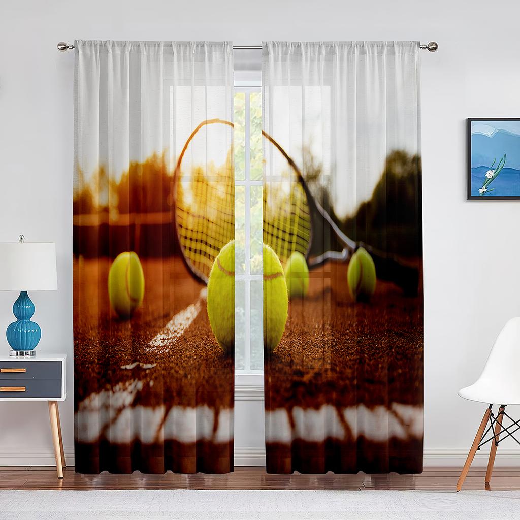 Tennis Gioco Sportivo All'Aperto Tenda Semitrasparente per Soggiorno Voile per Tende a Rullo Finestra Camera da Letto Drappeggio Cucina Tende in Tulle