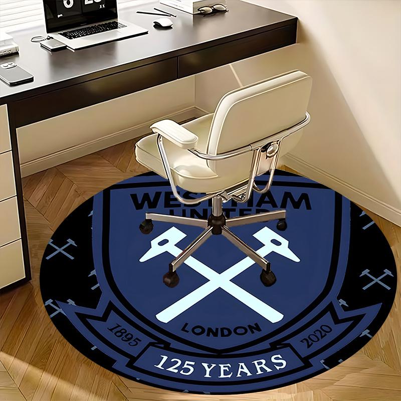 West Ham United Chair mat Round Rug-Office carpet, Non-slip, Suitable for Living Rooms, Bedrooms decor.1205029a
