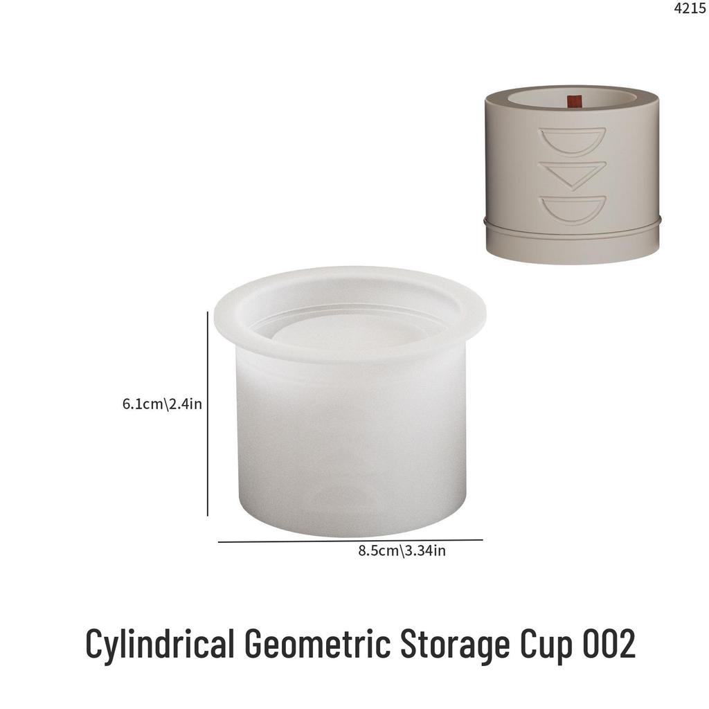 Nordic Geometric Pattern Storage Jar Silicone Mold for DIY Aromatherapy Plaster Candle Cup