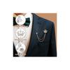 PATIKIL Crown Hanging Chain Brooch Pin Rhinestone Suit Pin Fashion Chris Talulah Per Pins (White)