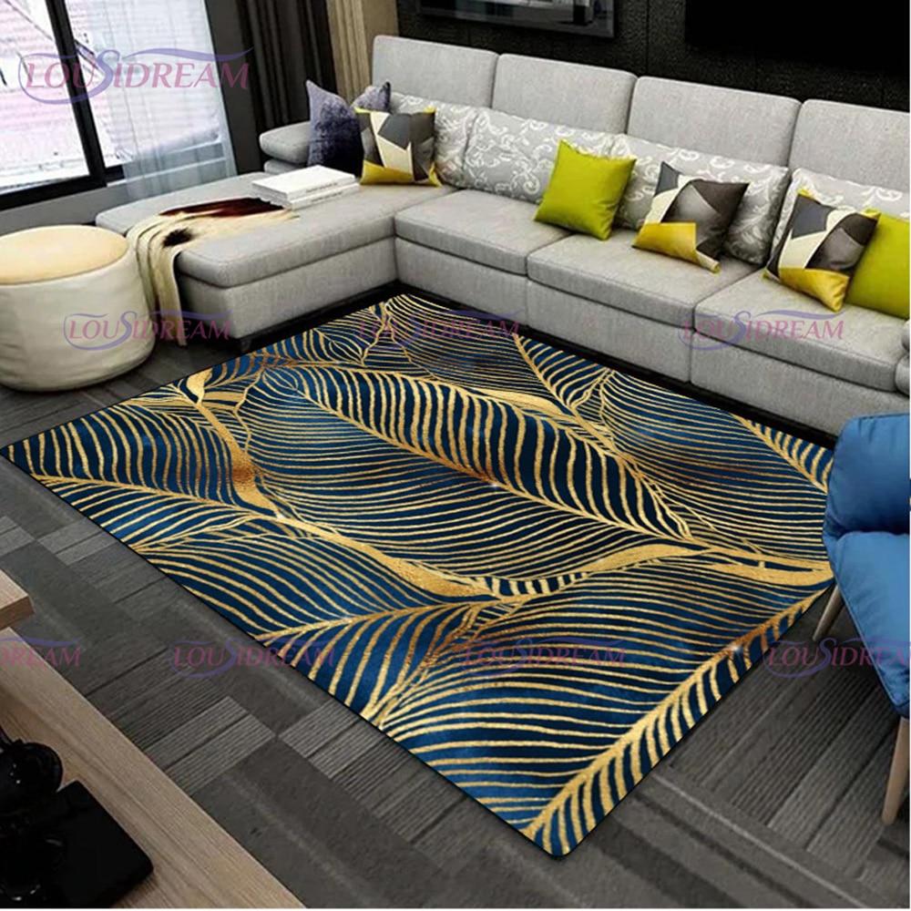 Golden Sun and Moon Carpet Entrance Door Floor Mat Abstract Geometric Optical Doormat Non-slip Floor Mat Living Room Decor Rug