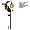 LED Halloween Courtyard Decoration Black Cat Moon Stake Light, Solar Metal Pumpkin Lantern with Powered Outdoor Decor Warm Glow, Spooky Yard