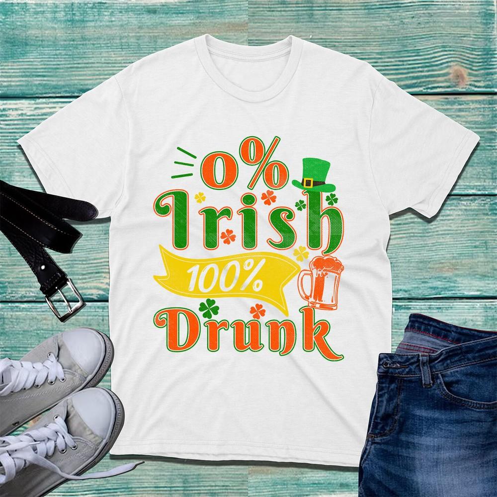 0 Irish 100 Drunk Tshirt St Patricks Day Funny Paddys Day Irish Beer Tee Top