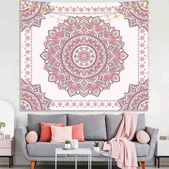 Böhmische Wandteppich, Wandbehang Teppich, Indischer Kreis Muster Teppich für Studentenwohnheim Schlafzimmer Wohnzimmer Wandkunst Fotografie Hintergrund