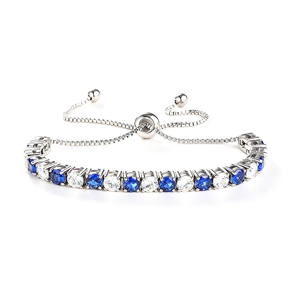 Elegant 4mm Zircon Women's Adjustable Stainless Steel Bracelet