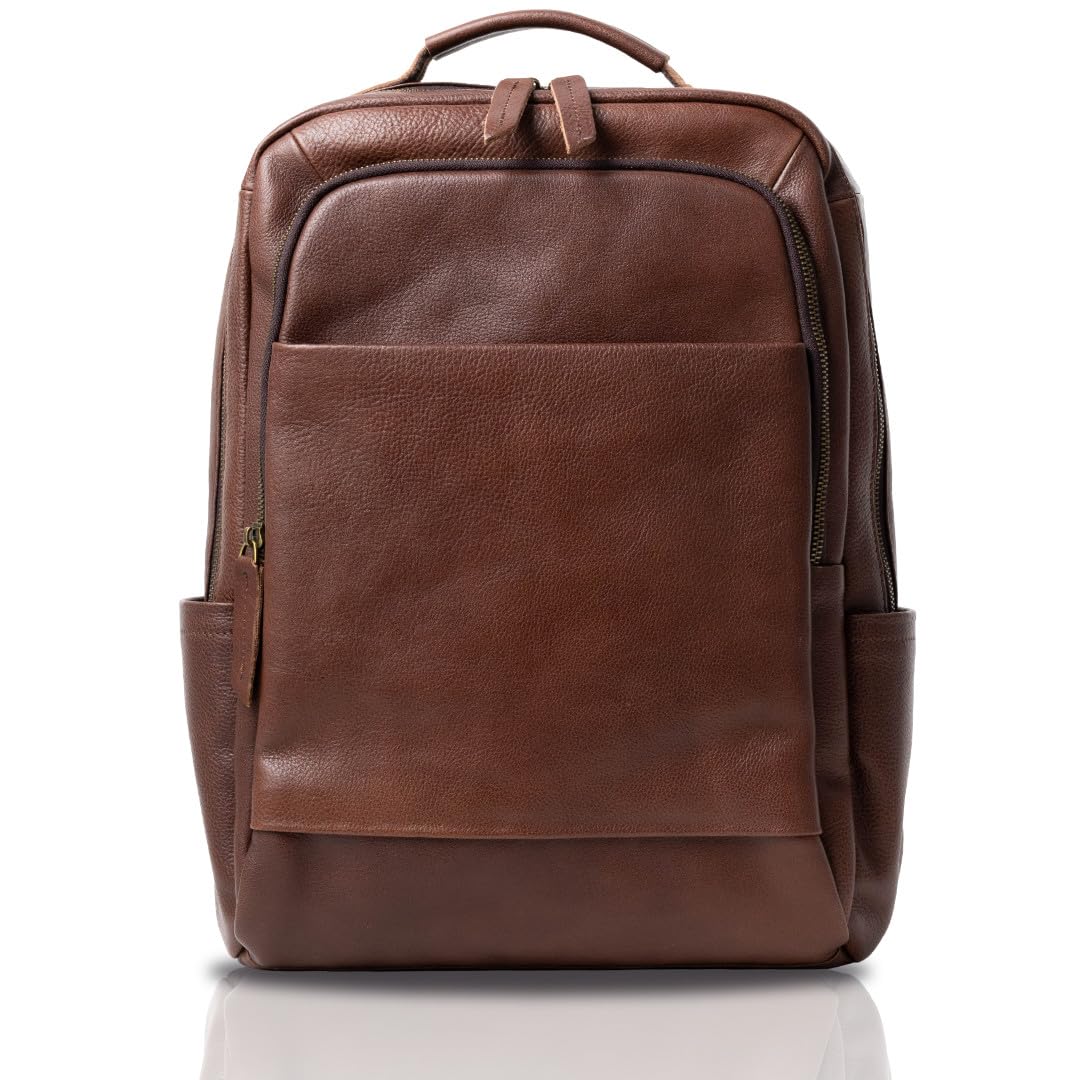 

Greol Men s Leather Backpack, Genuine Cowhide Leather, Large Capacity, Multifunctional, Popular Business Backpack for Commuting, Business Trips, and