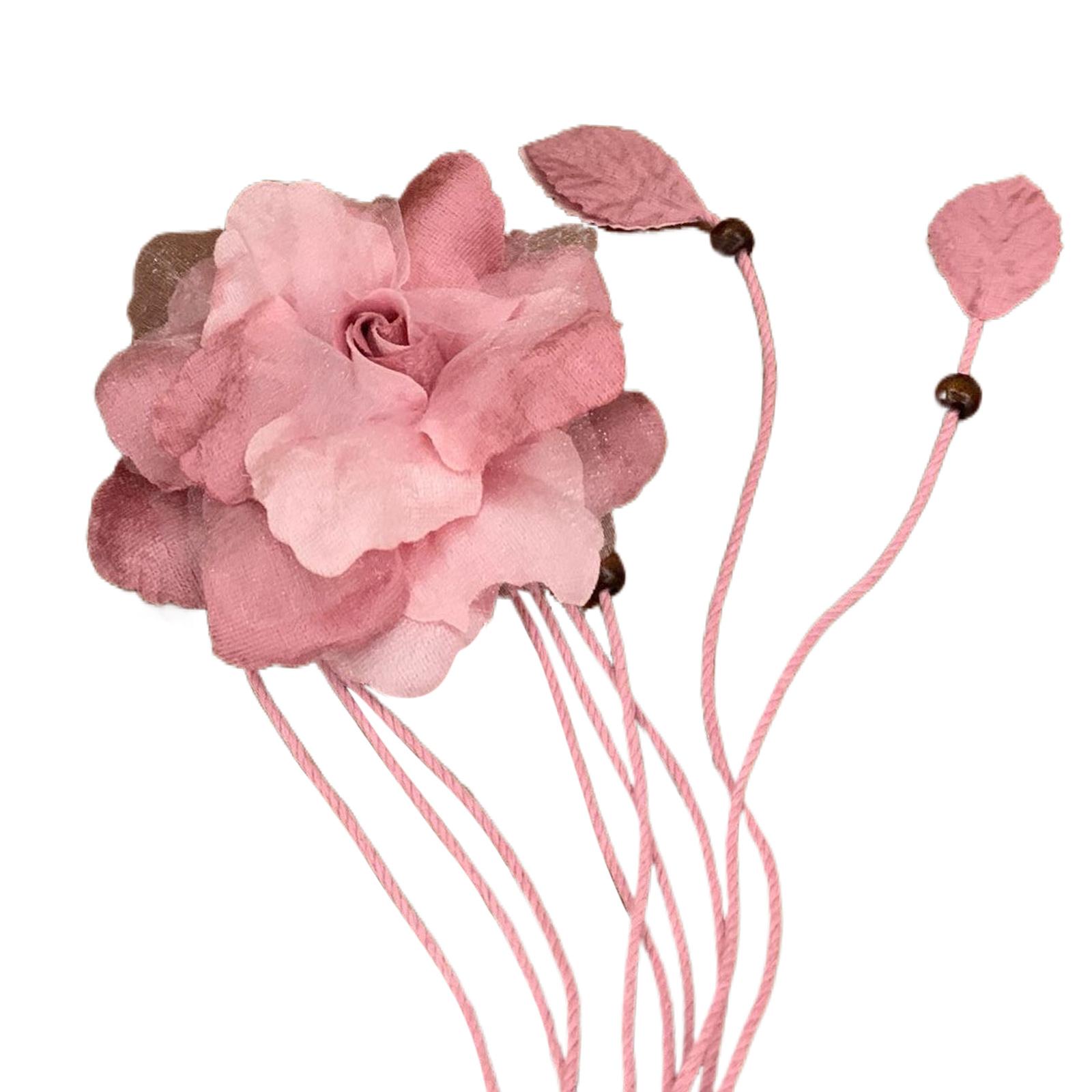 

Женский плетеный пояс в стиле бохо с цветочным декором, декоративный пояс для подростков и девочек, рубашка, пояс розовый