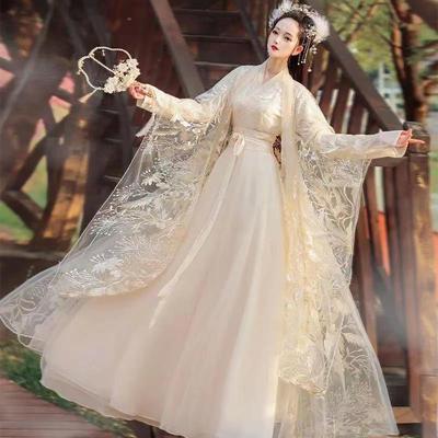 סגנון סיני בציר מתוק פיות Hanfu שמלת רקמת תחרה מסורתית תחפושת נסיכת שמלת מסיבה שיקית