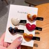 Elegant Acetate Heart Bangs Hairpin for Women – Stylish Duckbill Flyaway Forehead Clip