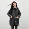 Qiusy Yiren Elegant Commuter Hooded Wool Blend Coat