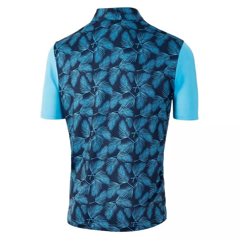 Island Green Mens Golf Tropical Leaves Polo Shirt
