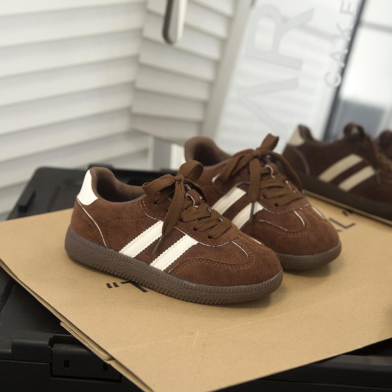 Foreign trade children's multi-color board shoes girls' retro matte leather training shoes boys' soft-soled Velcro casual shoes