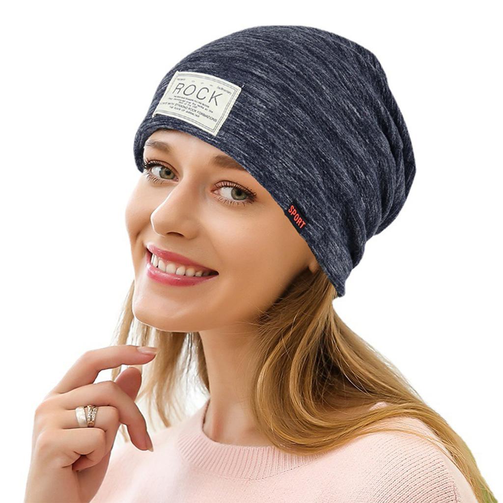 Beanie Hats For Women Men Cotton Warm Anti-slip Headwear Cap Casual Stretch Sleep Turbans Hats For Travel Running