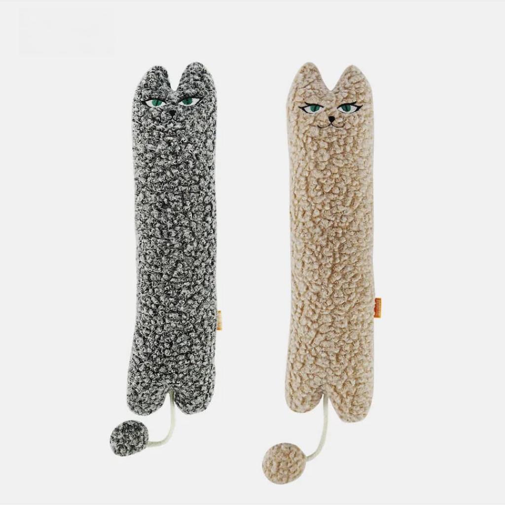 MeowMate Kick Toy for Cats, Fluffy Beige, Stress Reliever with Catnip [Large Size] Total Length 37cm, Plush Toy