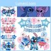 Cute Pink Stitch Aluminum Foil Balloon Set Interstellar Baby Birthday Decoration Balloons