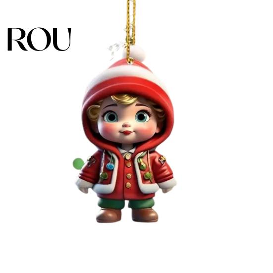 Ornamental Tree Decorations Christmas Ornaments Cartoon Snowman/Santa Xmas Hanging Decoration Holiday Unique Gifts Acrylic Decor for Valentine's