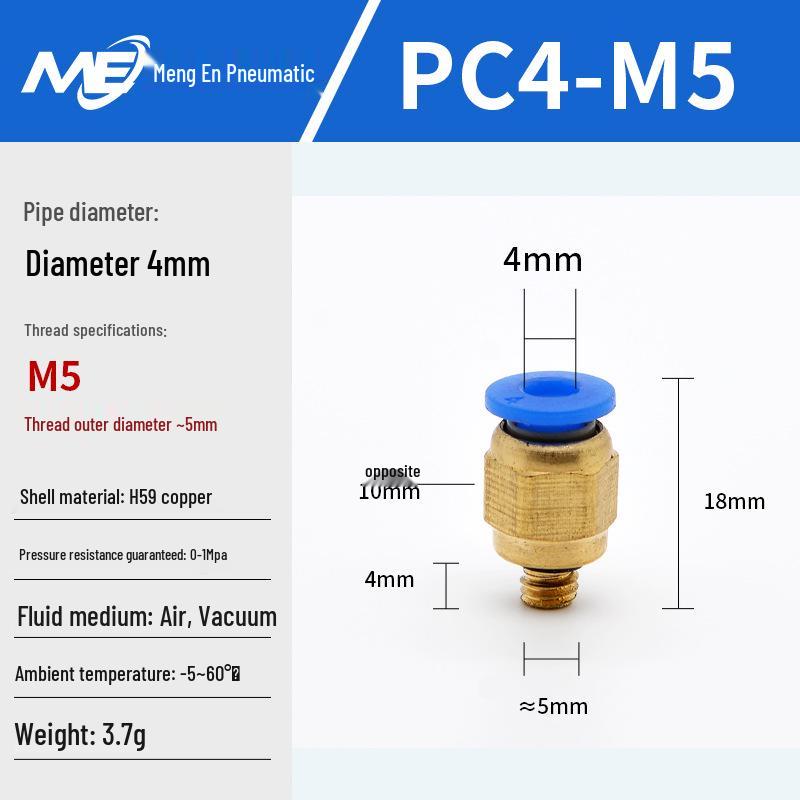 Copper Corrosion-Resistant Pneumatic Quick Connector Fitting for Air Compressors