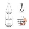 Hanger Produce Basket Metal Fruit Basket Wire Basket Fruit Bowl With 3 Tiers & Hooks Kitchen Fruit Stand Space Saving Vegetable
