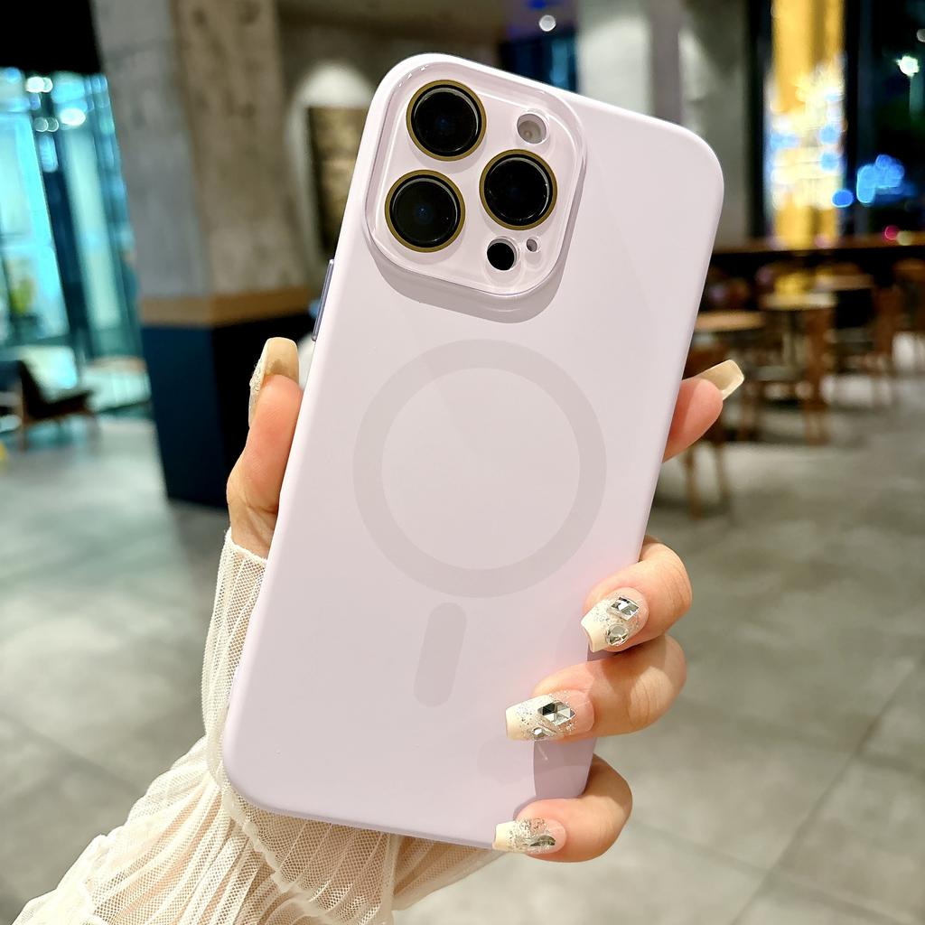 Liquid Silicone Magnetic For Magsafe Phone Case For iPhone 16 15 14 13 12 11 Pro Max Plus Crystal Lens Protect Soft Cover