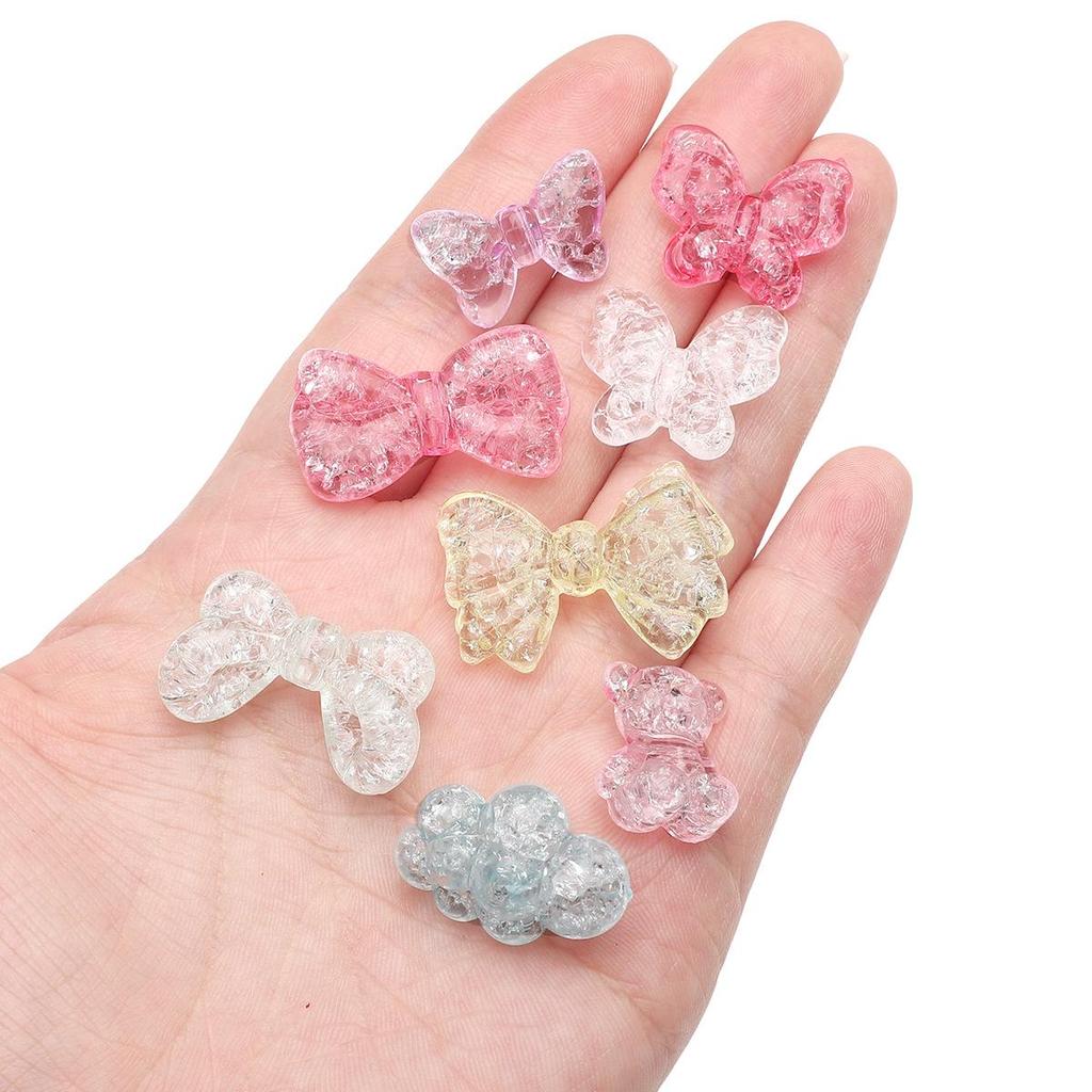 Acrylic Crack Pattern Beads for Handmade Bear Bow Jewelry