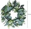 1pc Artificial Plants Eucalyptus Wreath Door Knocker Green Leaf Round Home Room Decora Festival Party Hanging Porches Windowsill