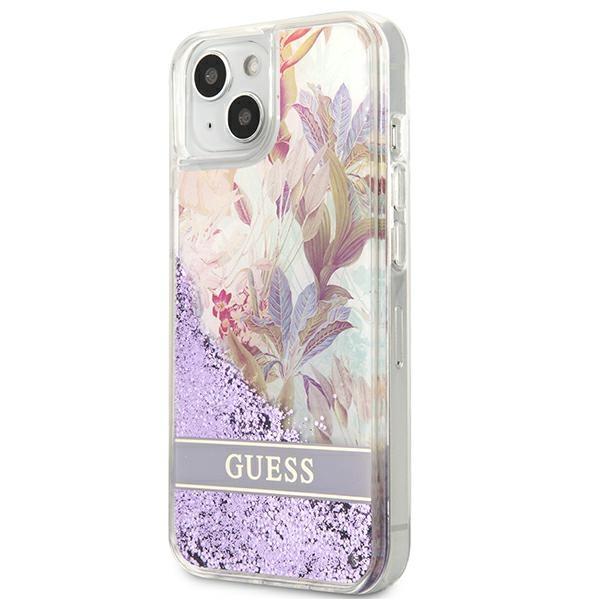Guess Guhcp13Slflsu Iphone 13 Mini 5,4 Fioletowy/Purple Hardcase Flower Liquid Glitter