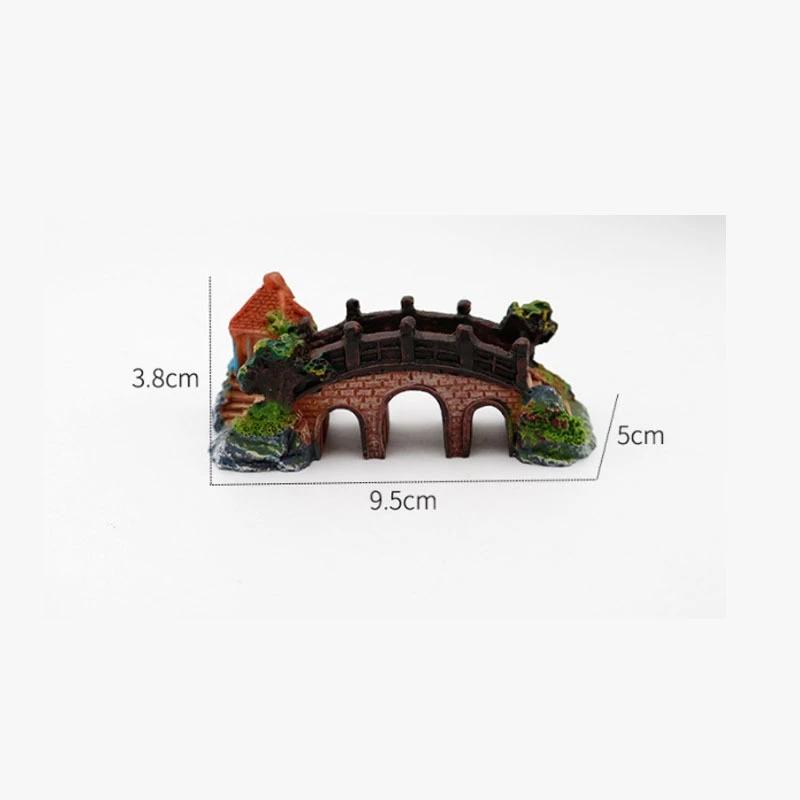 Simulation Cave Aquatic Pet Fish Resin Bridge Miniature Resin Landscapes Decoration  Accessories Ornament For Fish Tanks