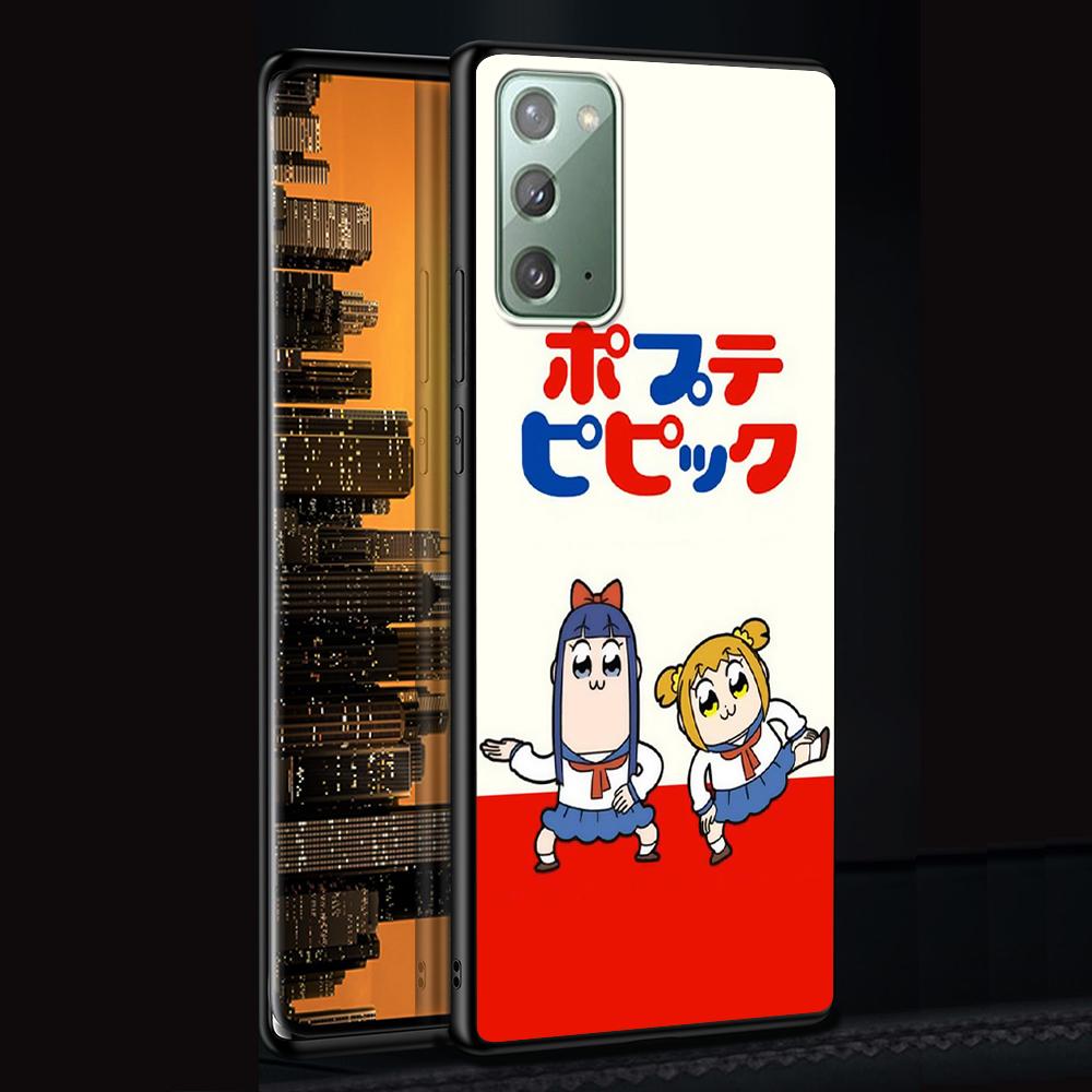 Pop Team Pipi Anime Case for Samsung Galaxy Note 20 Ultra 10 Lite 9 8 A53 A52 A12 S22 S21 FE S20 Plus Silicone Black Phone Cover
